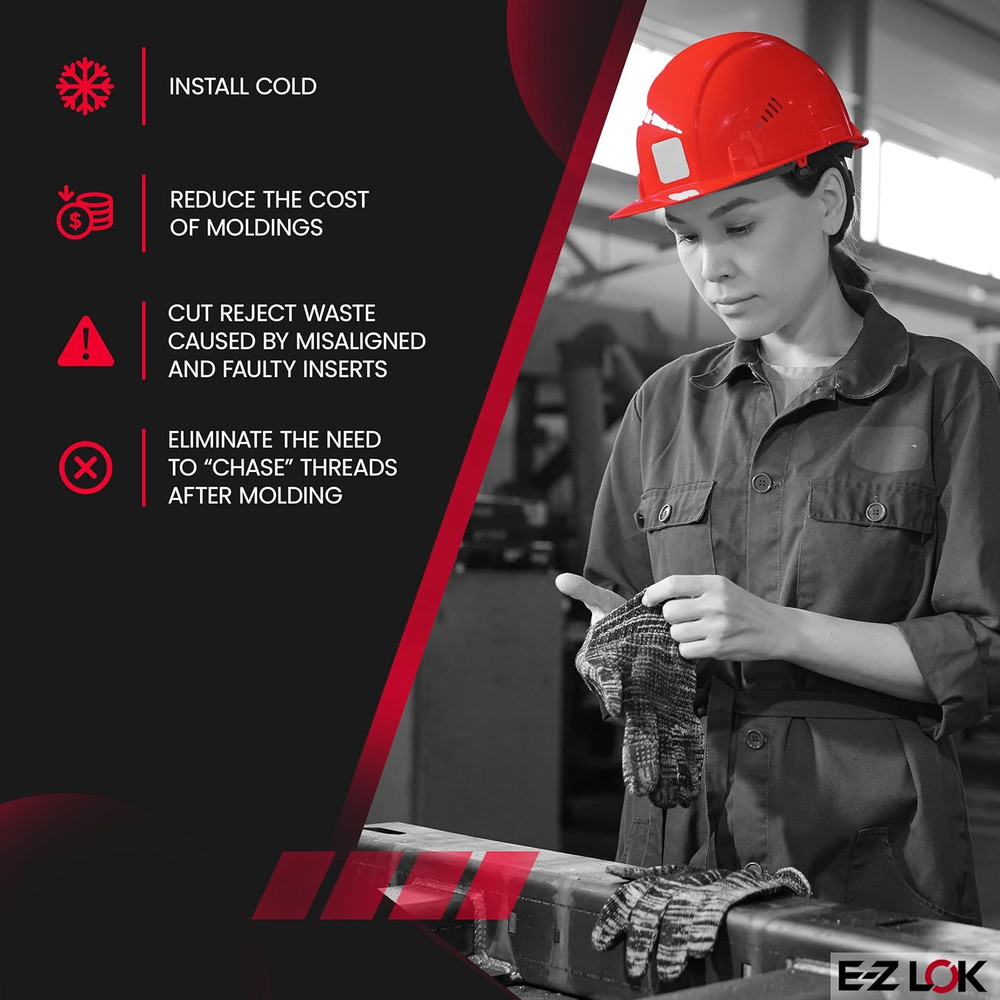 Threaded Insert for Plastic Flush Brass Thread Inserts 4-40 Pack of 50