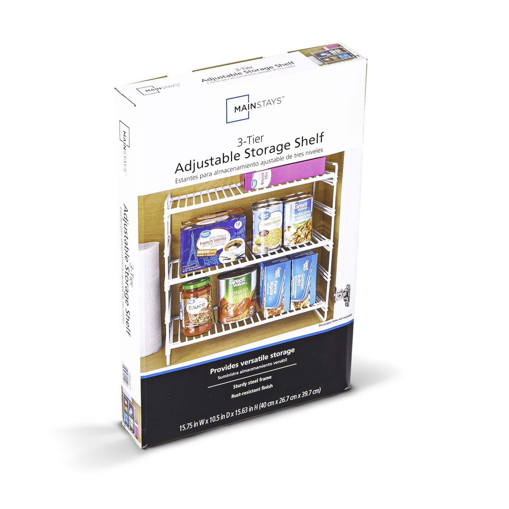 3-Tier Adjustable Storage Shelf, White