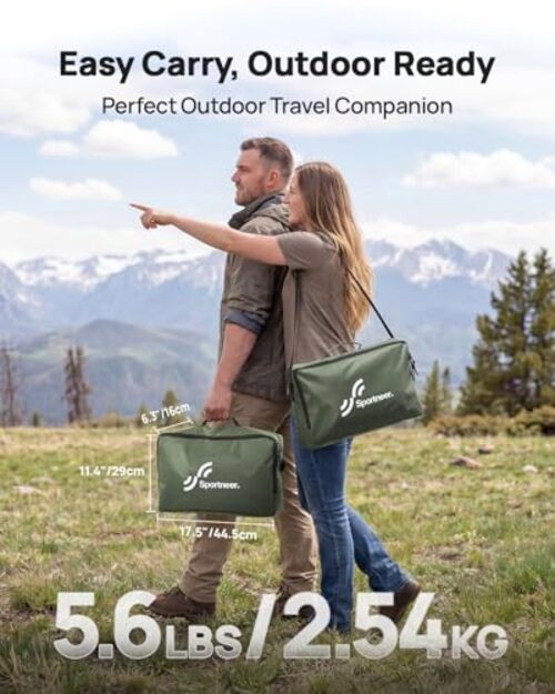 Camping Cot, 31.5'' Extra Wide Compact Folding Cot with Side Pocket Army Green