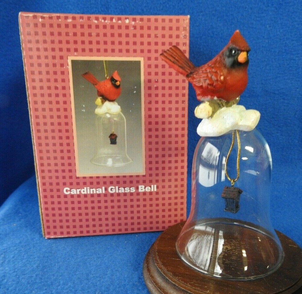 Readers Digest Cardinal Glass Bell Ornament ~ ~NEW ~ ~
