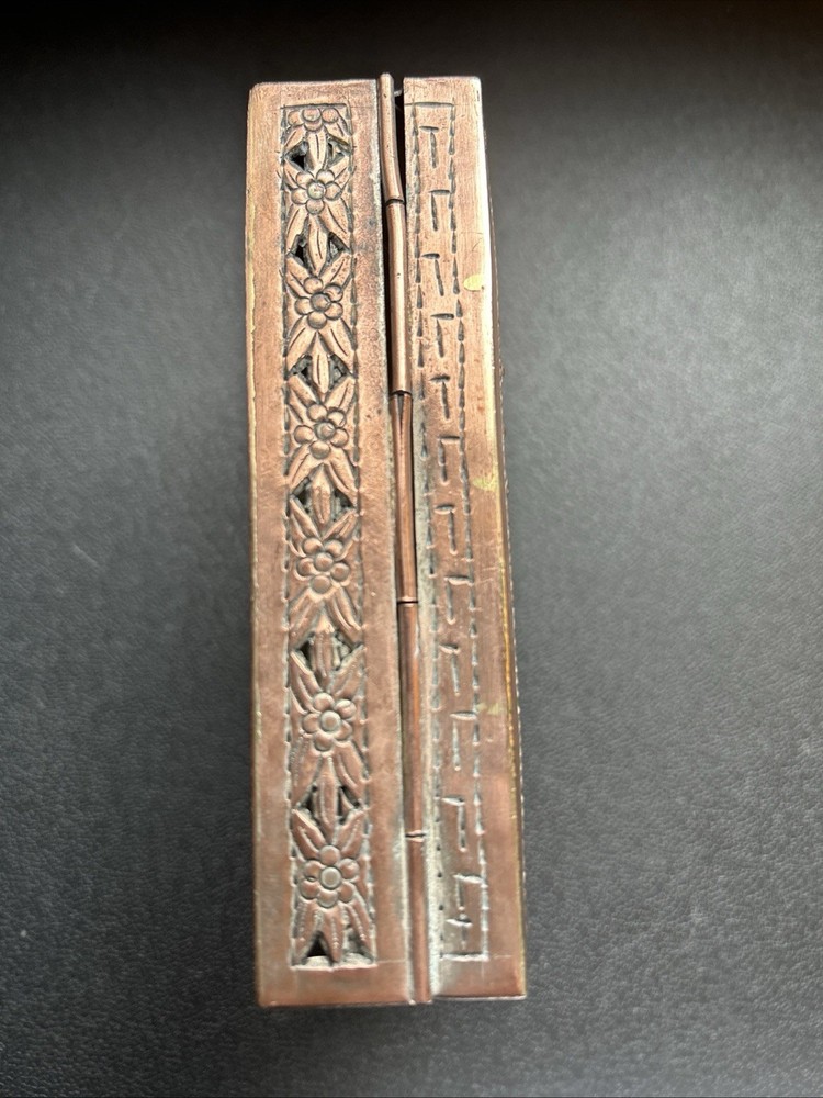 O) Vintage Cambodian Cigarette Case.