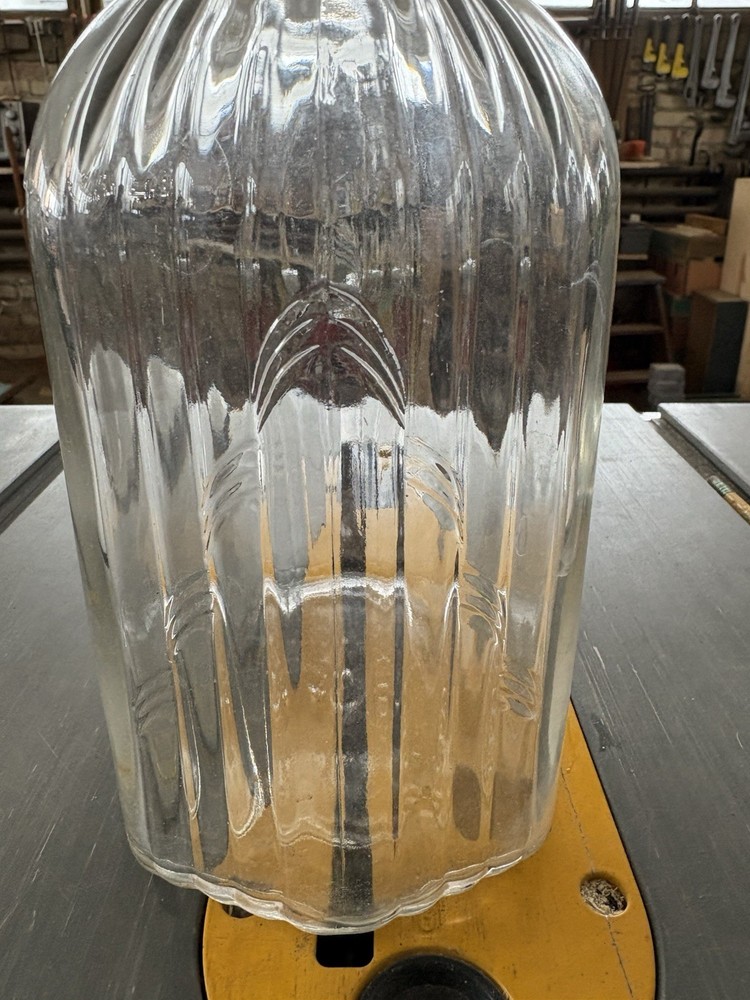 Vintage Two Finger Loop Half Gallon Glass Jug With Cap