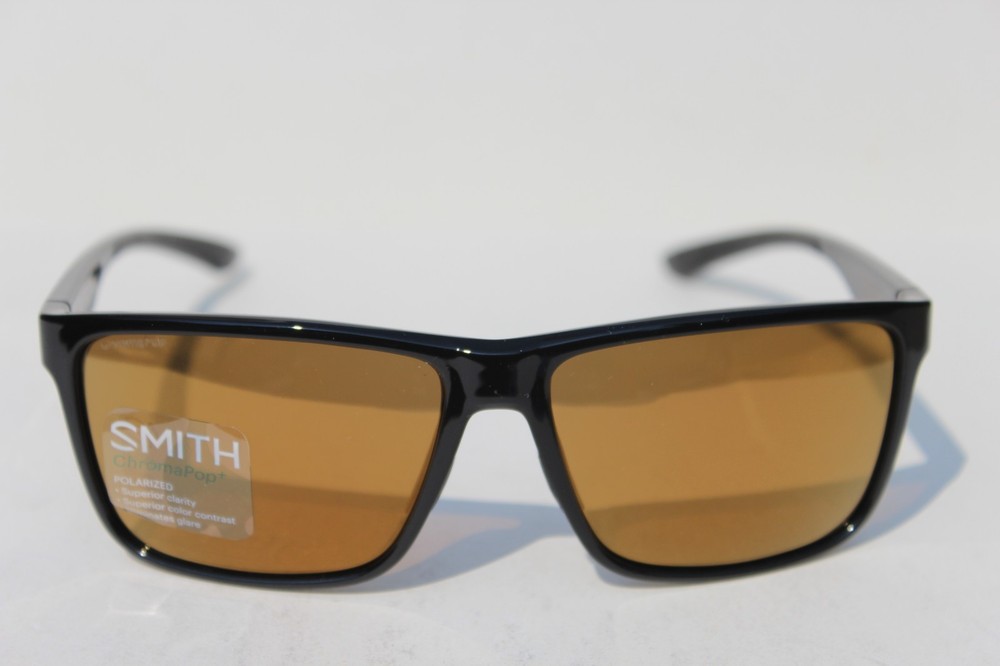 SMITH OPTICS Riptide POLARIZED Sunglasses Black/ChromaPop+ Bronze $229