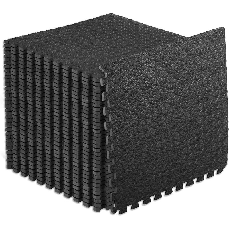 Durable Interlocking Foam Tiles Protective Flooring Mat Gym Exercise 144 Sq Ft