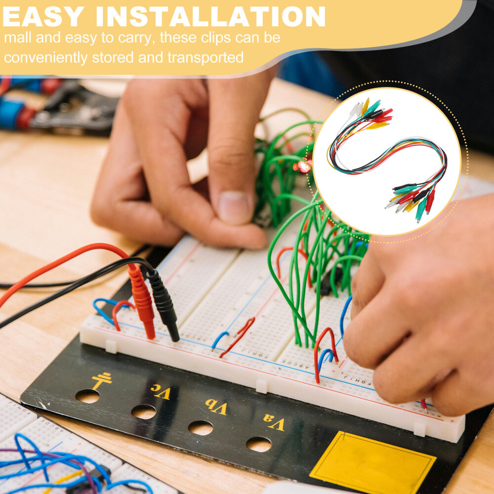 10pcs Electrical Testing Electrical Clips with Insulators Circuit Testing Leads
