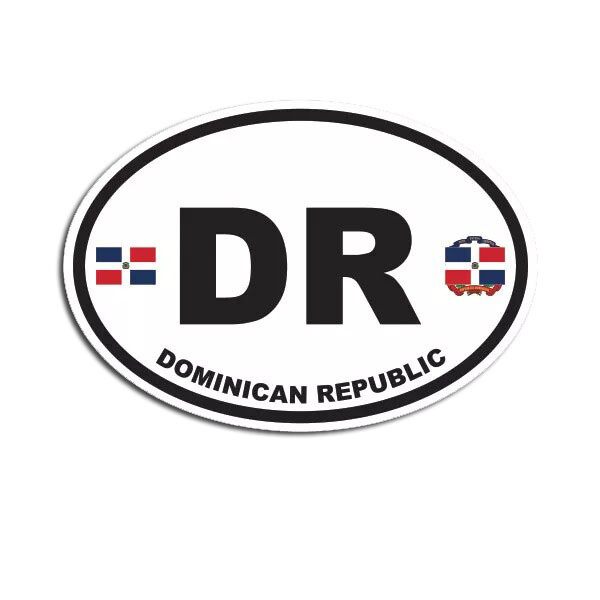 Dominican Republic Oval Sticker Decal