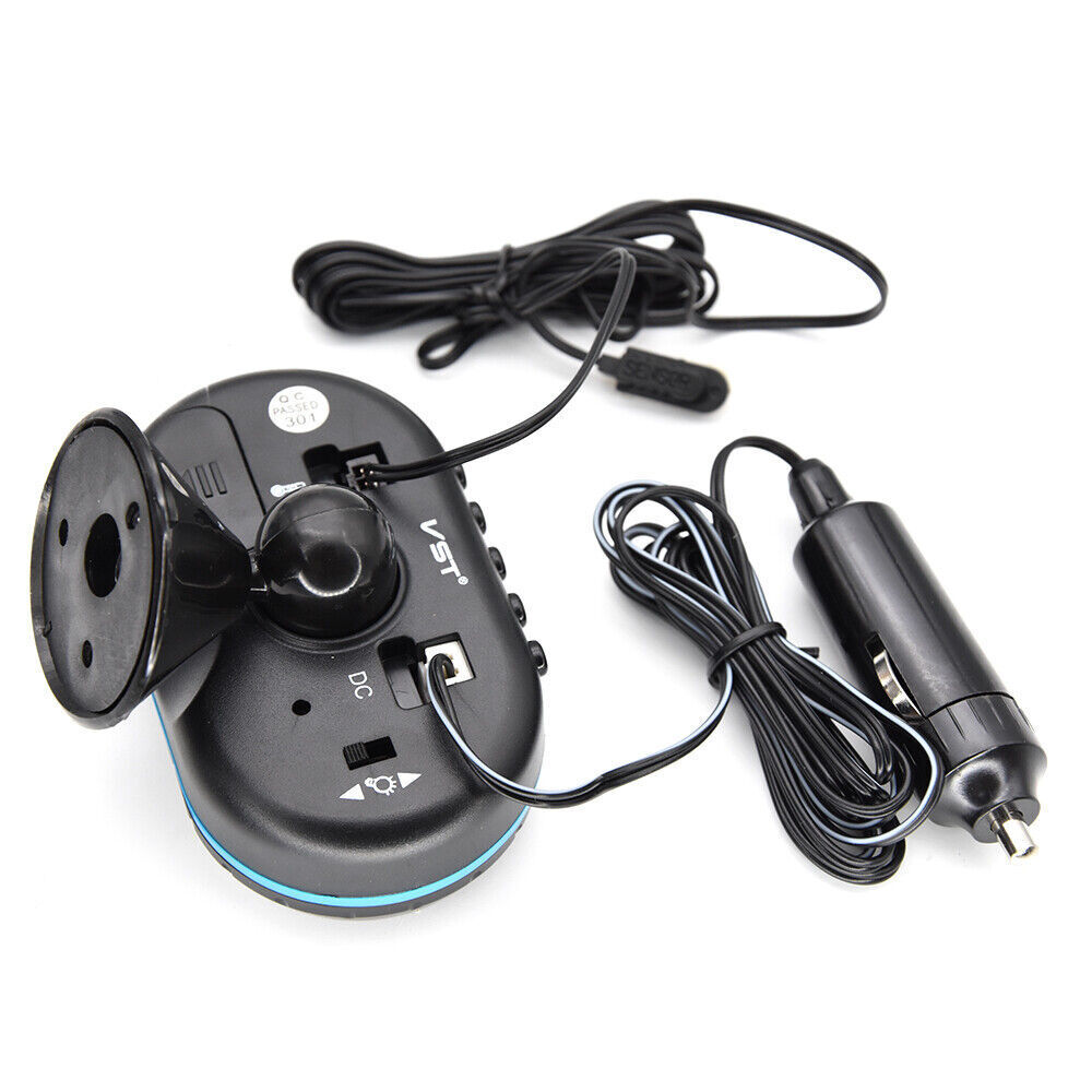 Mini Car Dash Panel Blue LED Digital Thermometer/Voltmeter/Clock Voltage Gauge