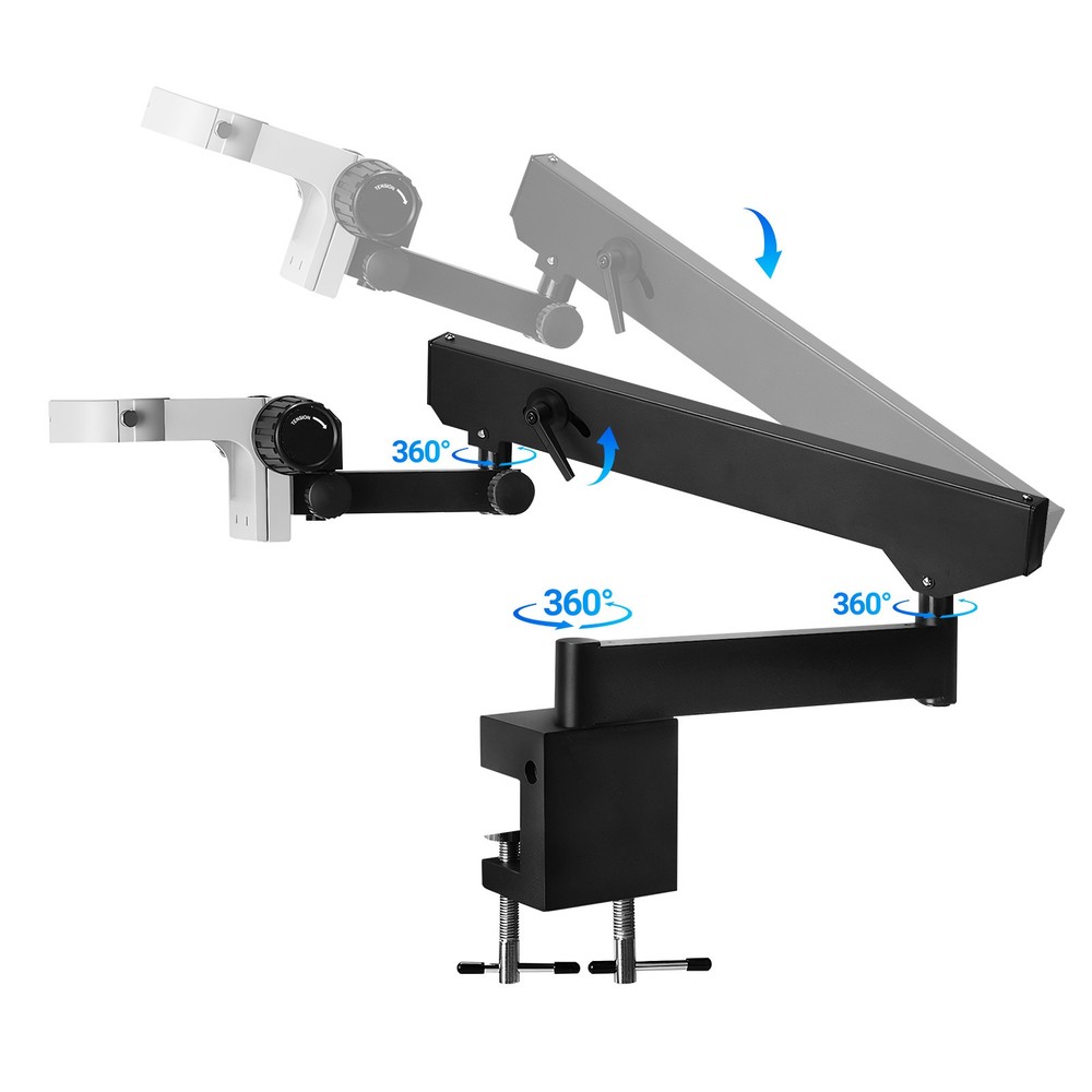 Foldable Bracket with Table Clip Swing Arm Stand for Binocular Stereo Microscope