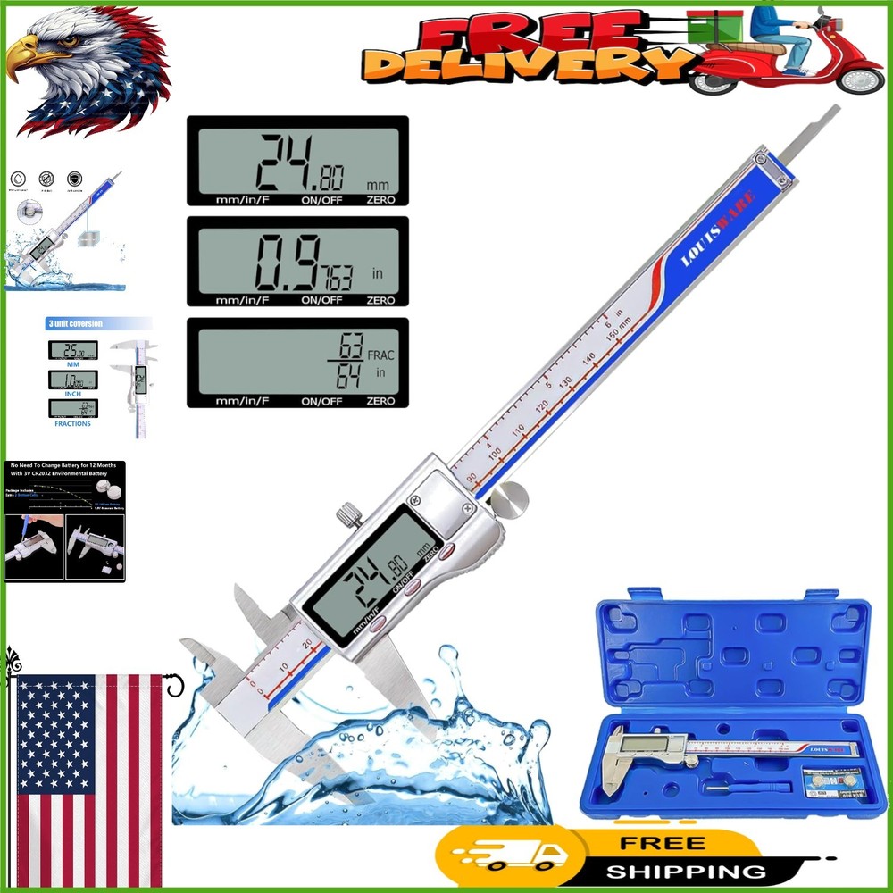 Precision Vernier Caliper with 3 Units Conversion & Ergonomic Design - 150 mm