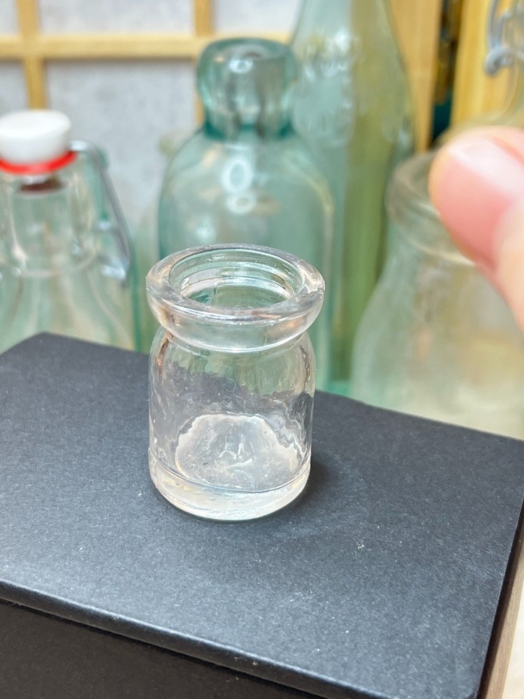 Vintage Small Clear Glass Bottle 2"H