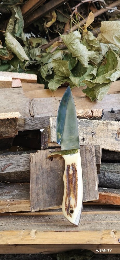 Custom Handmade Fixed Blade Skinner knife - Stag Handle Tactical Hunting EDC