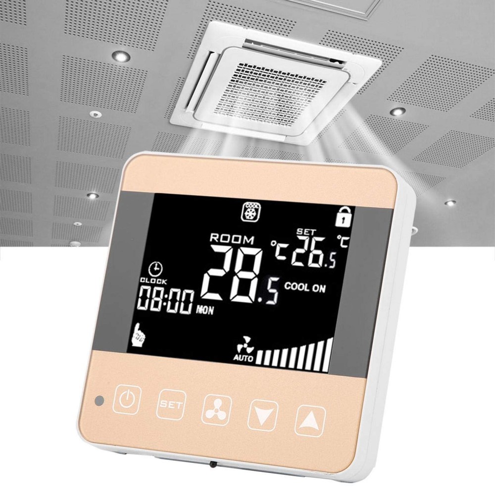 Digital Fan Coil Thermostat for Central AC - Smart Programmable General Type