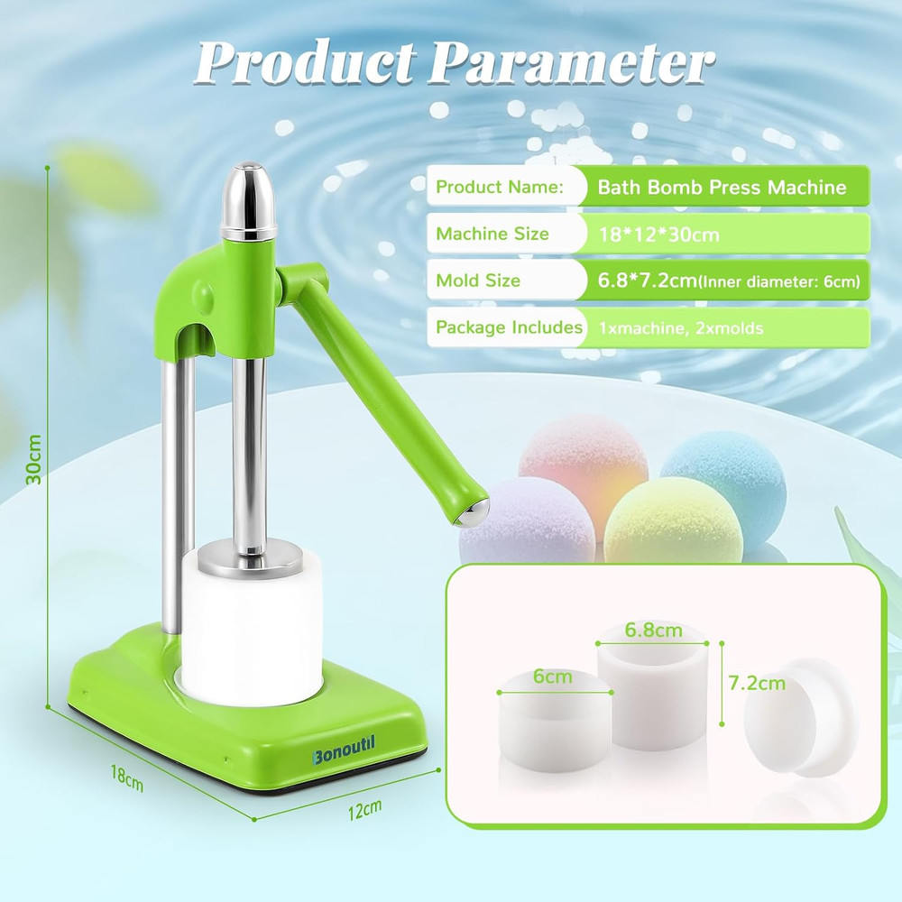 Bath Bomb Press Machine-2 Molds Easy Press Bath Bomb Machine DIY Soap Making for
