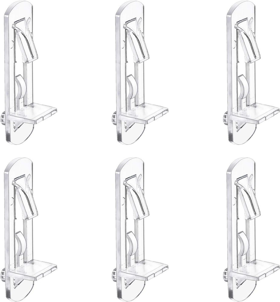 30 Pack Shelf Support Peg, Clear Plastic Cabinet Shelf Pins, Self-Locking Bra...