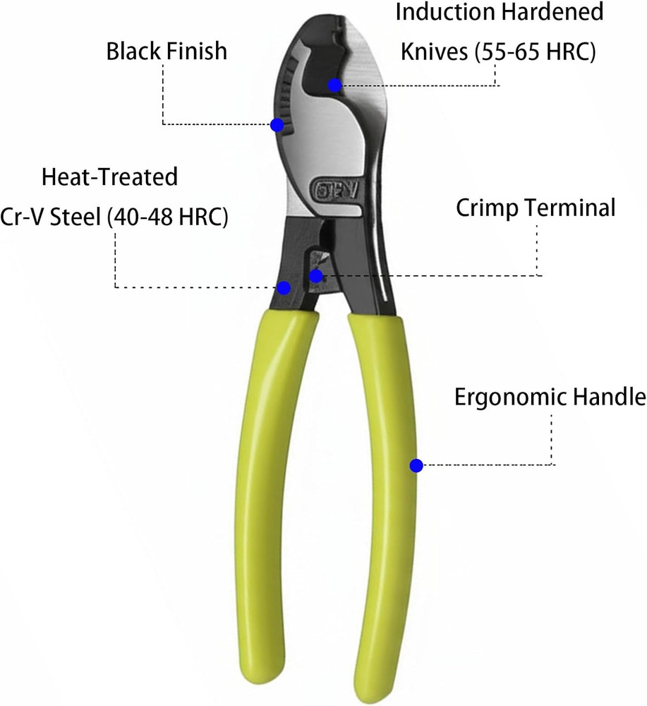 6 Inch Cable Cutters,Sharp,Rust-Proof,Anti-Slip Handle.