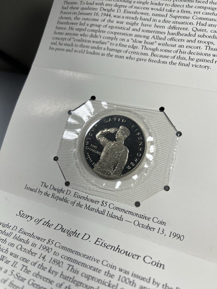 1990 "Dwight D Eisenhower" Marshall Islands $5 Commemorative