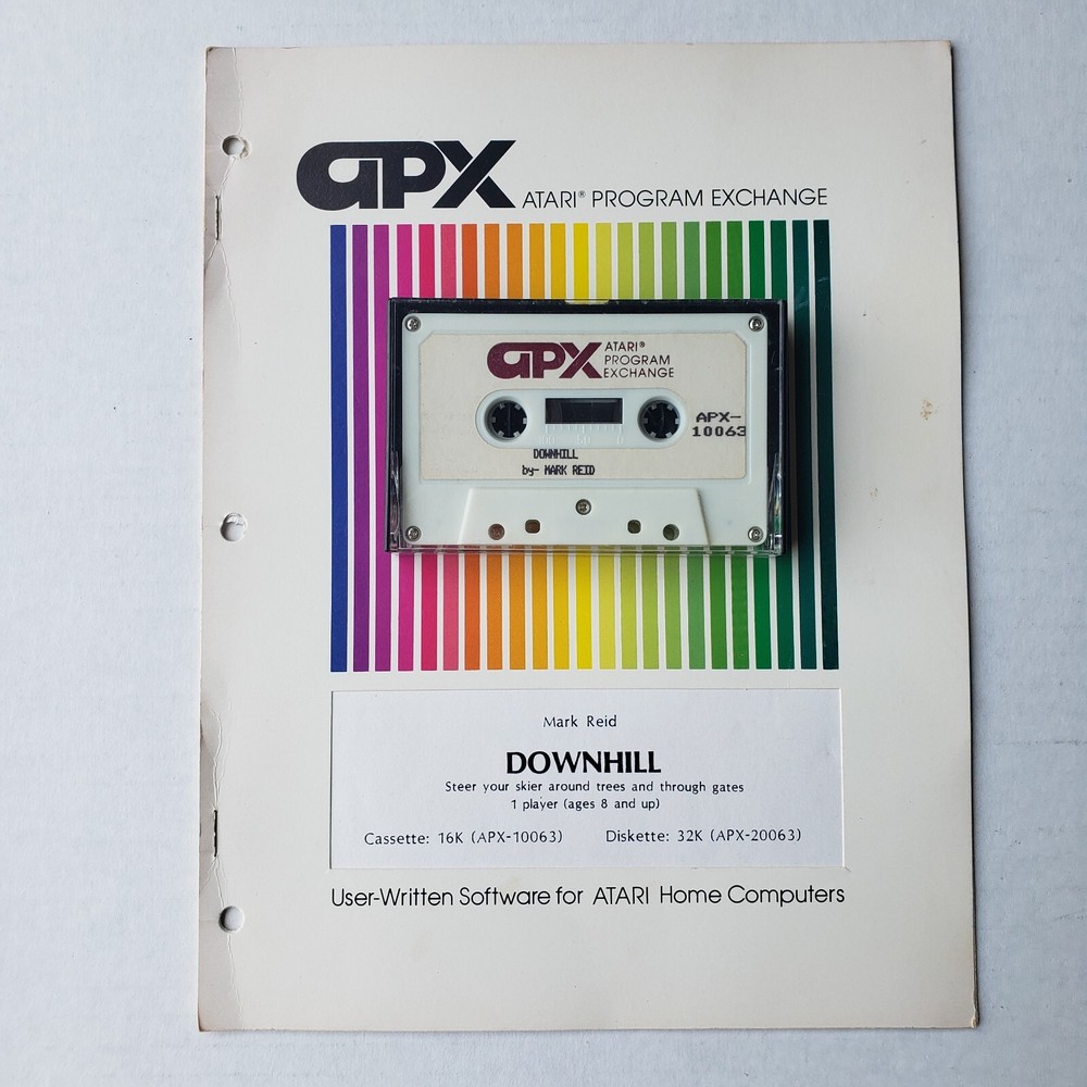 APX Atari Program Exchange Product Downhill Skiing 16K Cassette Game & Manual
