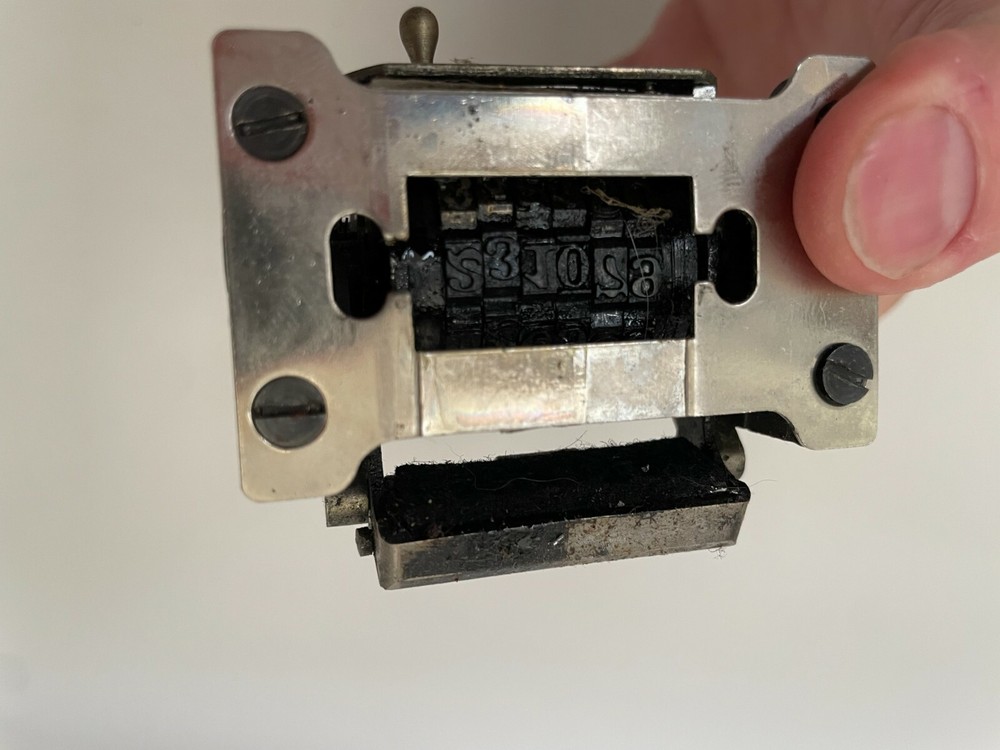 Vintage BATES Automatic Numbering Machine - 6 Wheel Stamper - Mid-Century Office