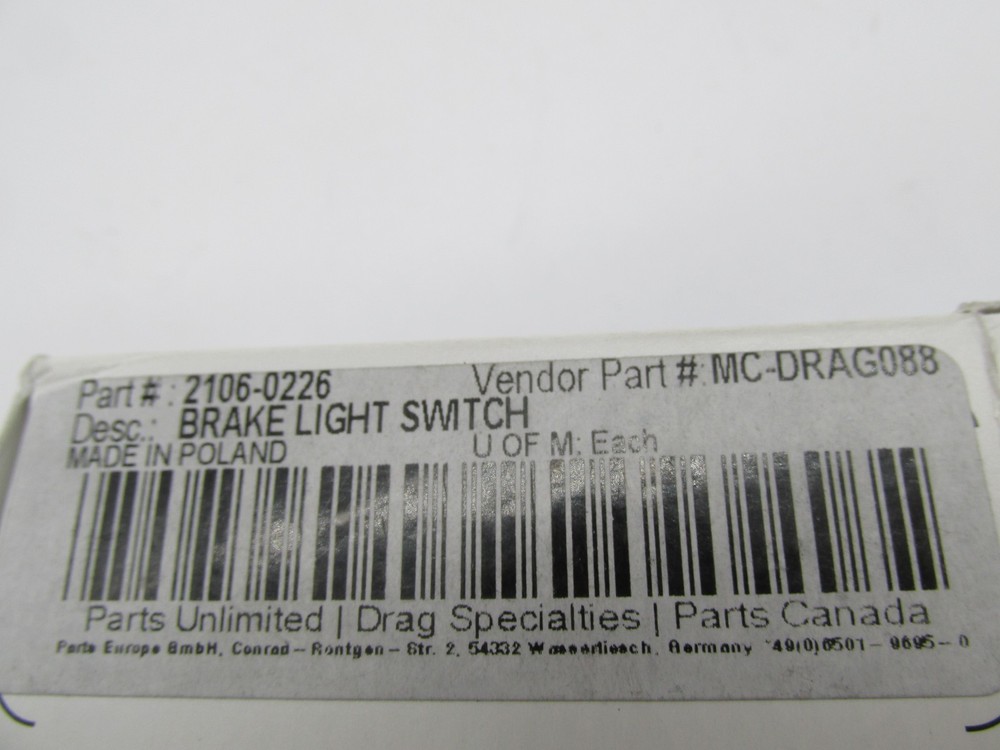 Drag Specialties NOS Harley Davidson Brake Light Switch 2106-0226