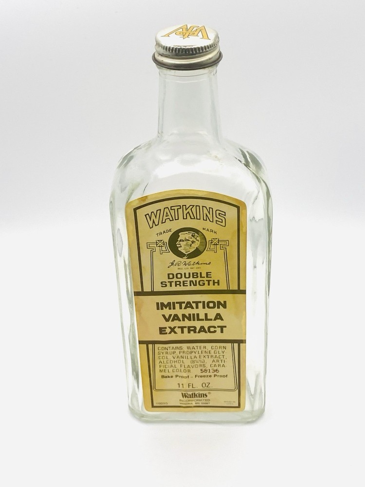 Watkins Double Strength Imitation Vanilla Extract Vintage Bottle EMPTY