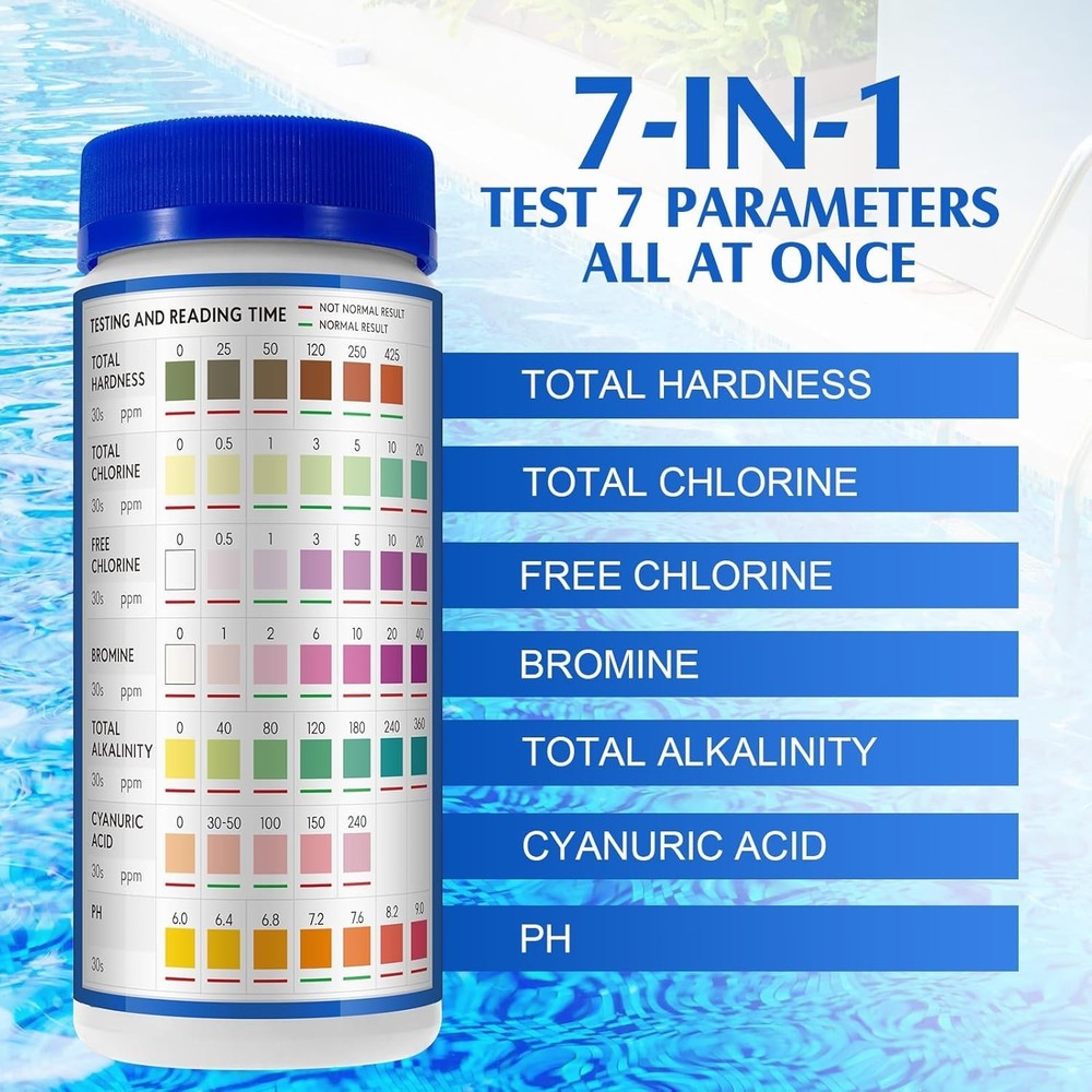 Pool Strips 7-in-1 150Pcs for Pool & Spa Water Testing Kit