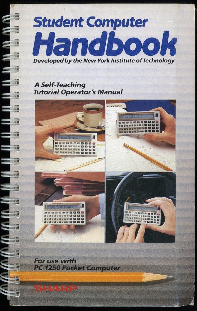 1982 SHARP ELECTRONICS STUDENT COMPUTER HANDBOOK, PC-1250 POCKET CALCULATOR