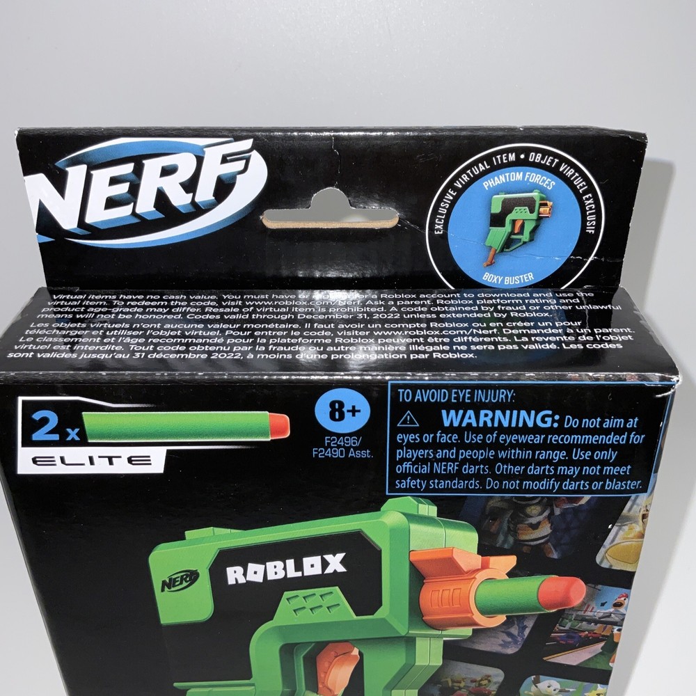 NERF Roblox Phantom Forces: Boxy Buster Dart Blaster Pull-Down Priming 2 Darts#