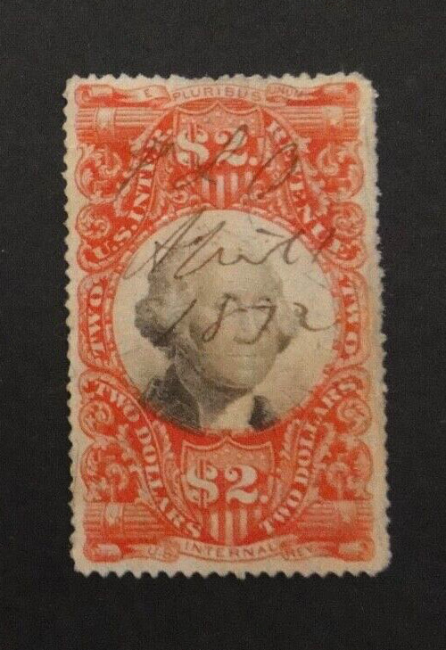 US Revenue Stamp R145 $2 1872 3rd Issue #4