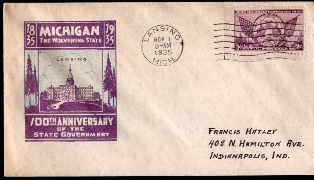 Michigan Centenary FDC, SC# 775, IOOR cachet