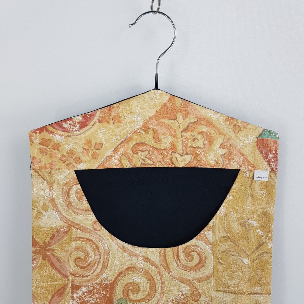 Peg Bag Handmade Cream Yellow Patterned Lined Laundry Clothes Peg Holder