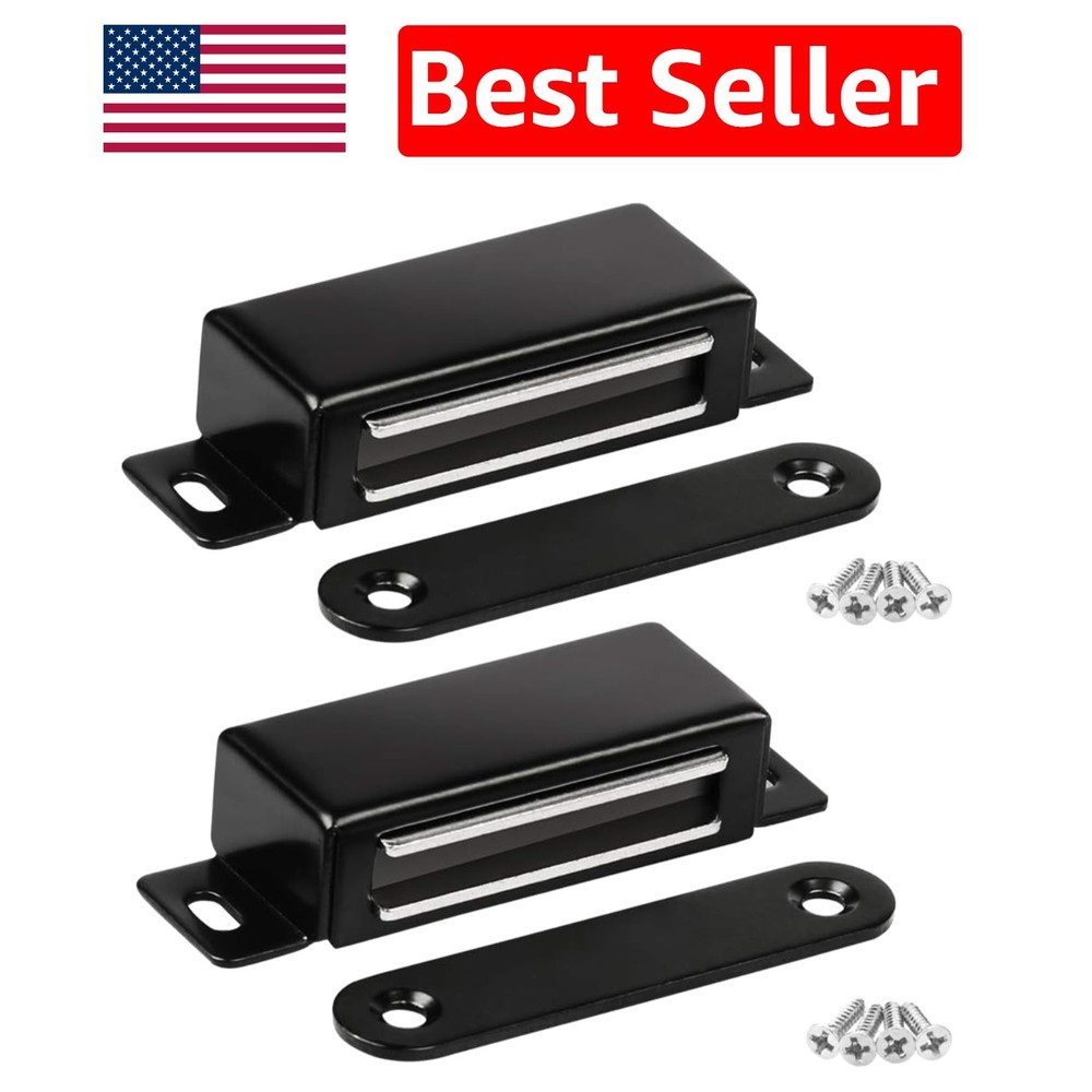 Child-Safe Magnetic Door Catch – 40lbs Pull Strength, Easy Installation, 2 Pack