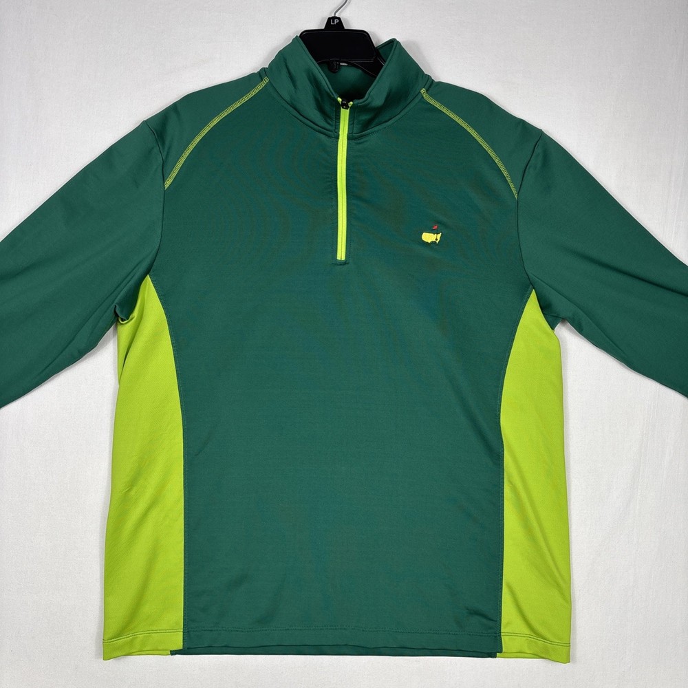 Master's Tech 1/4 Zip Jacket Men's XL Green Performance Stretch Golf Pullover