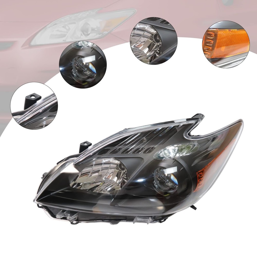 Front Headlight Halogen for Prius 2010-2011 Driver Passenger Side