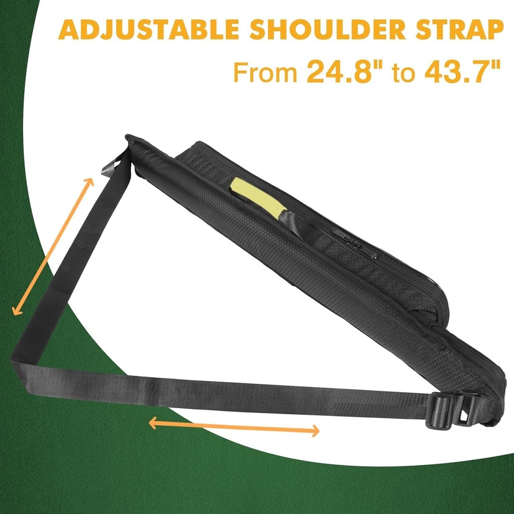 Waterproof Billiard Cue Bag - Stylish 1x1 Case with Multiple Storage Pockets
