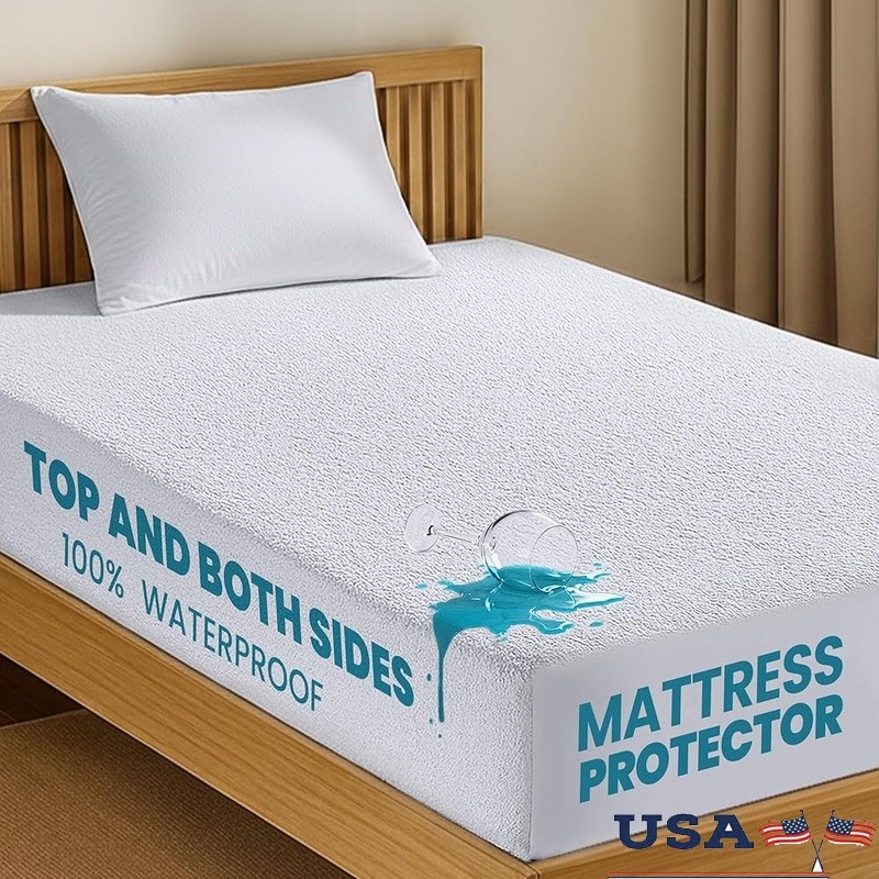 Waterproof Mattress Protector Fitted Soft Breathable Deep Pocket Spill Defense