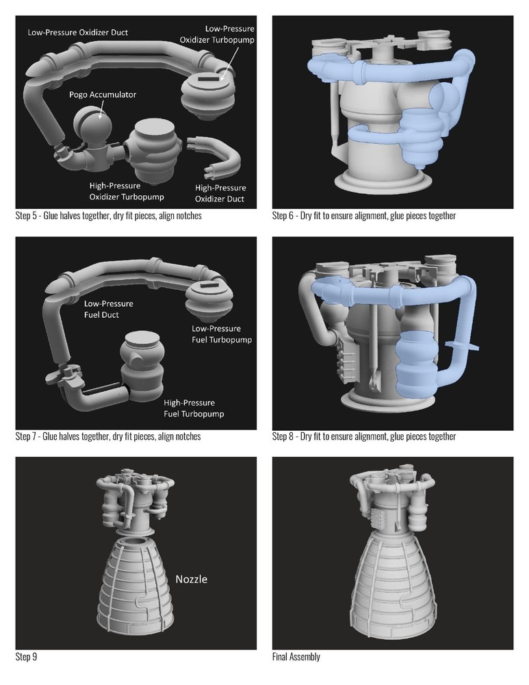 1/24 Scale RS-25 (SSME) Rocket Engine Model Kit from "In3DSpace"