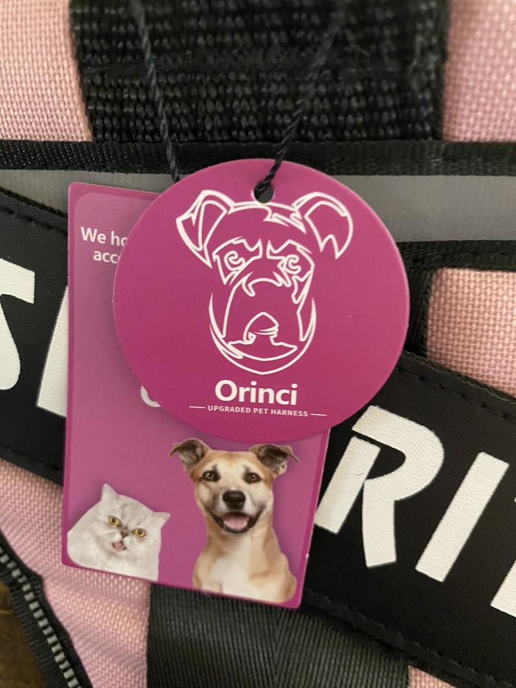 Dog security harness reflective / XL/ removable patches/ pink