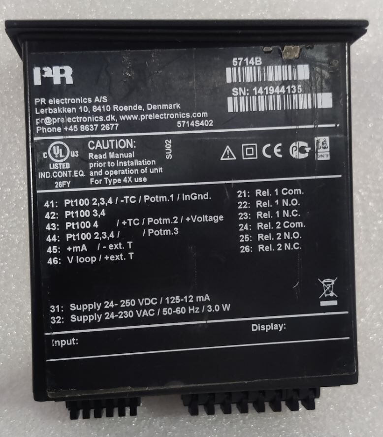 PR Electronics 5714B Programmable LED Indicator 125-12 mA