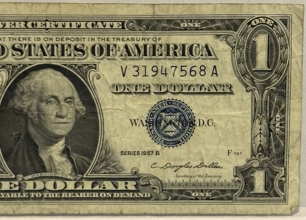 1957 B $1 Note Silver Certificate, #V31947568A! 🔥🔥
