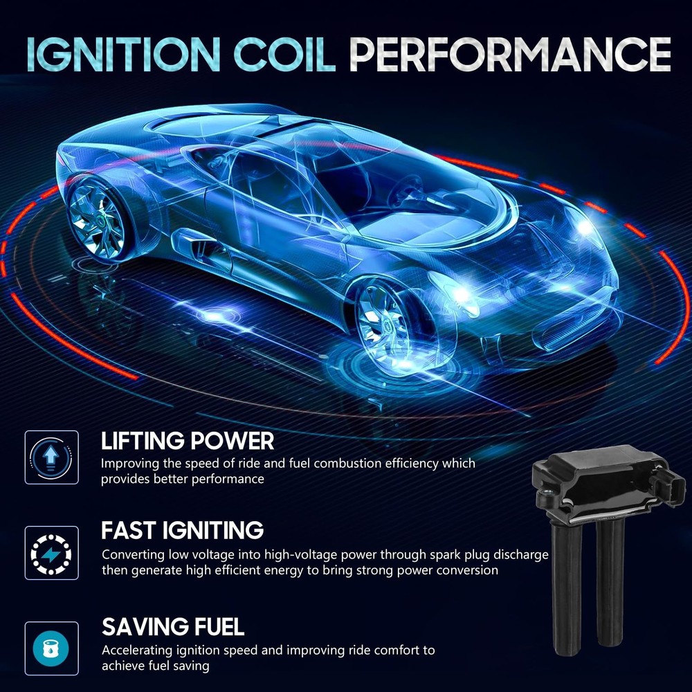 8PCS Ignition Coil Pack with 16PCS Iridium Spark Plug Compatible with Chrysle...