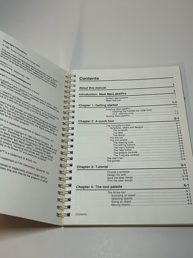 Avery - Mac Label Pro - Instruction Guide - 1991 Book Only