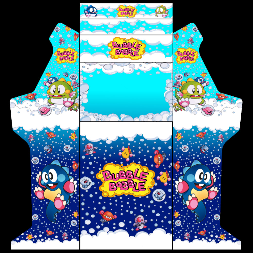 Bartop Graphics Cabin Arcade Stickers Pandora Box Bubble Bobble