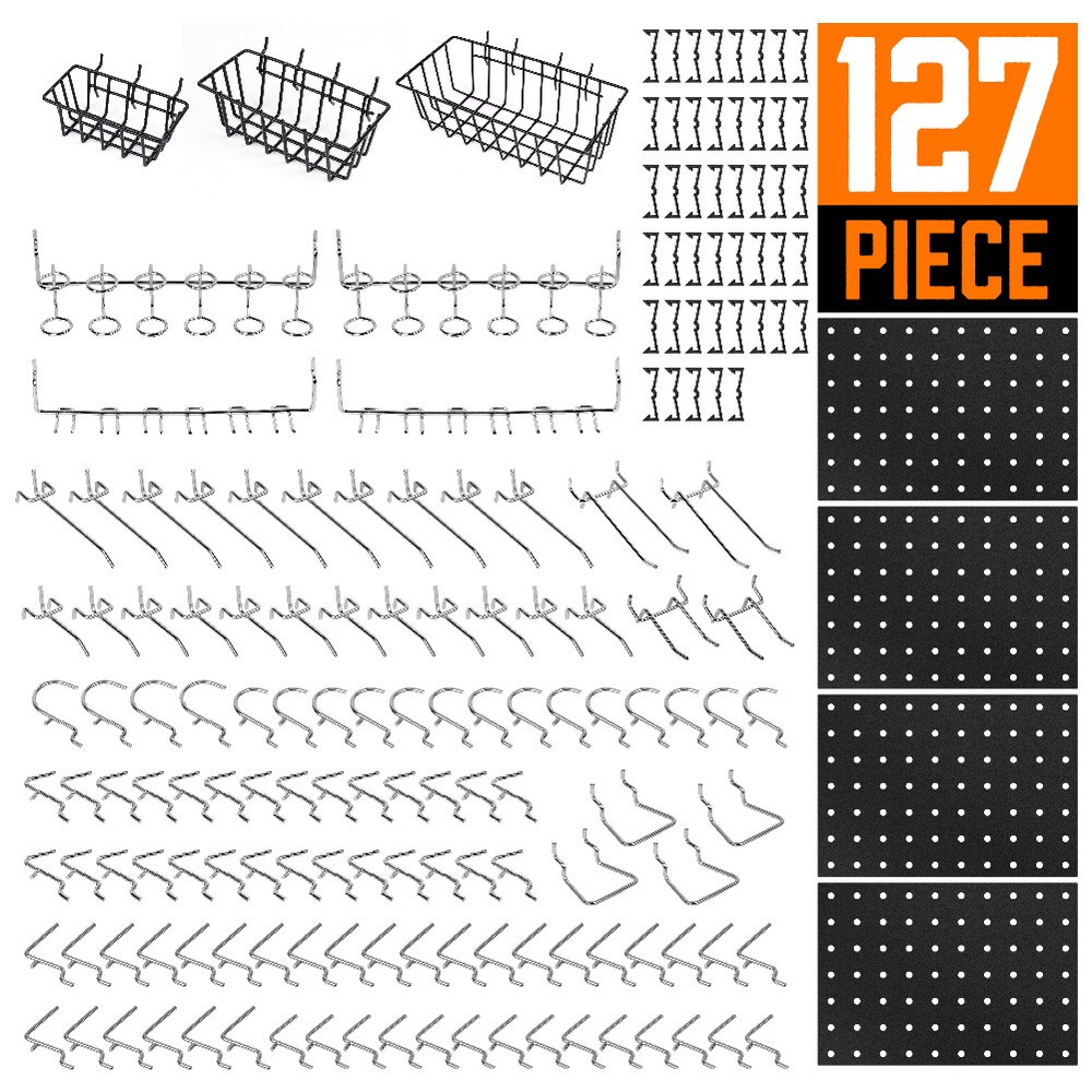 Pegboard Hooks Assortment Basket Pegboard Pack Pinboard Rack Organizing Tool 127