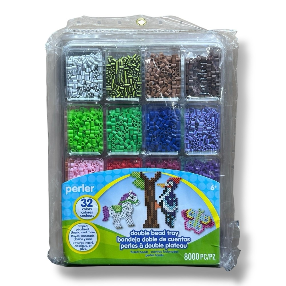 Stackable Plastic Bead Organizer with 8000 Beads Perfect for Creative Projects