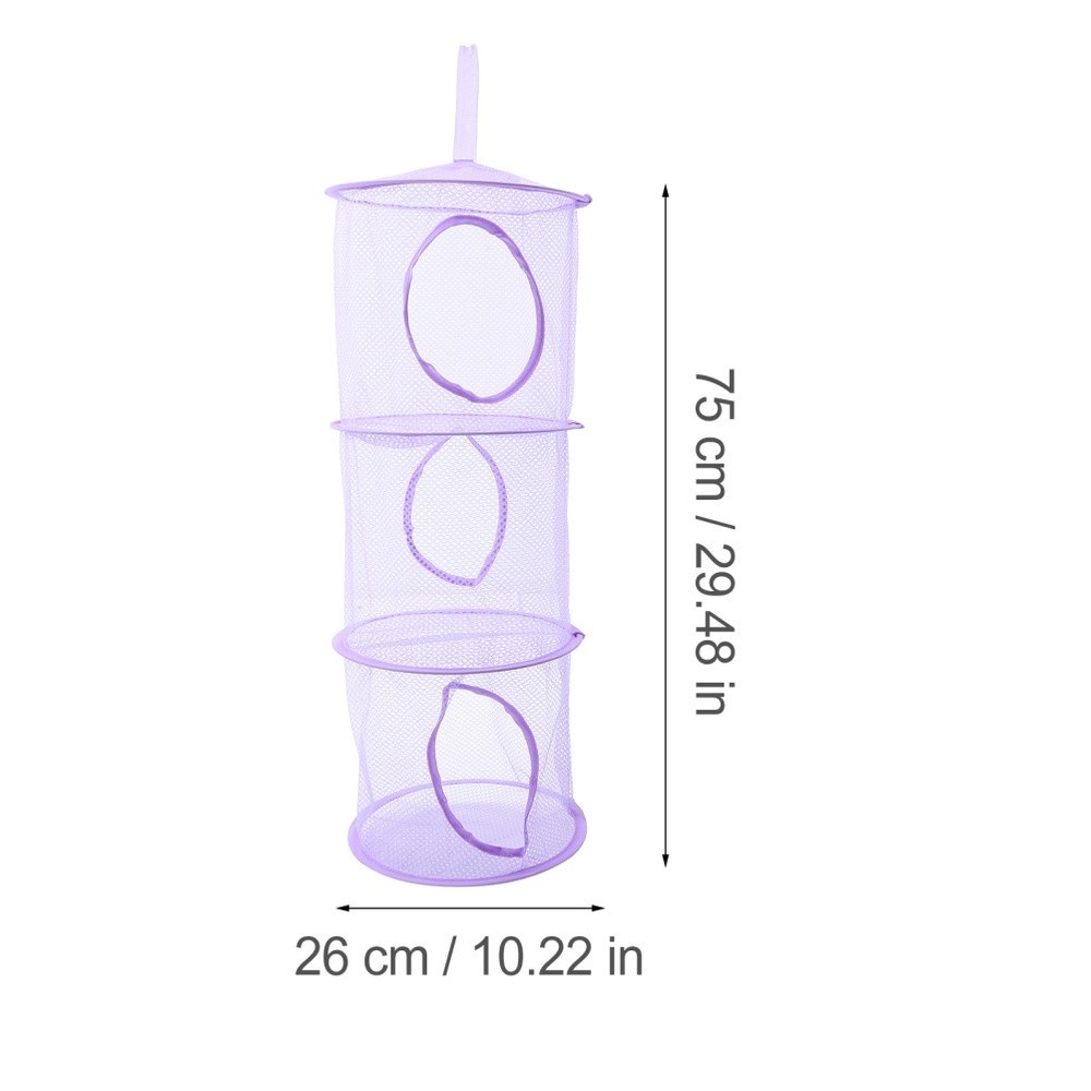 2 Pcs Foldable Mesh Hanging Nets Multi Layer Drying Basket For Socks Clothes