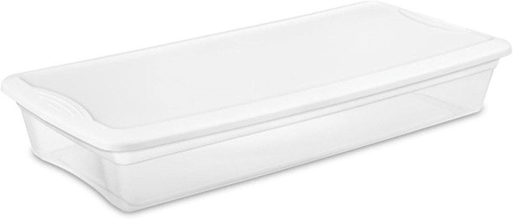 6-Pack Stackable Storage Bin with Lid, Clear Plastic Design, 41 Quart