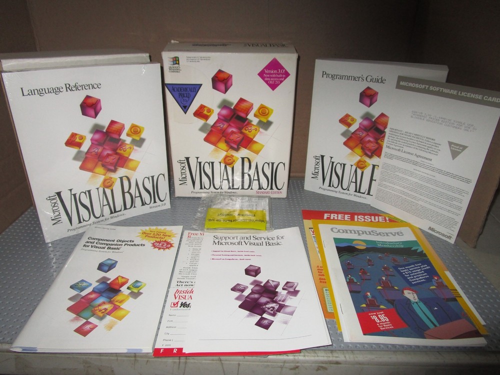 MICROSOFT VISUAL BASIC 3.0--3.5" DISKS STANDARD EDITION WINDOWS--EXCELLENT COND.