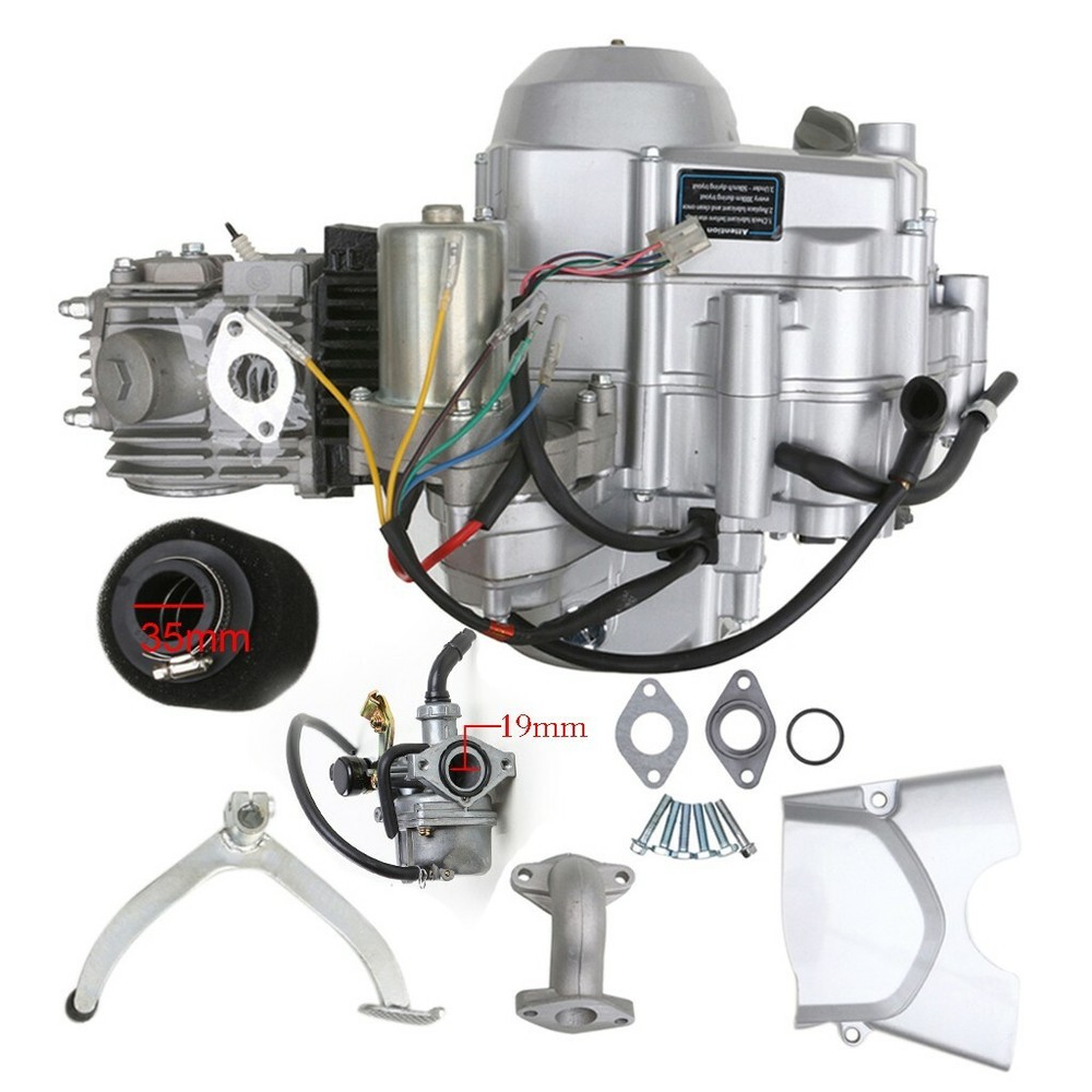 125cc Semi Auto Engine Motor & Reverse + Muffler Pipe For Buggy ATV Quad ATC70