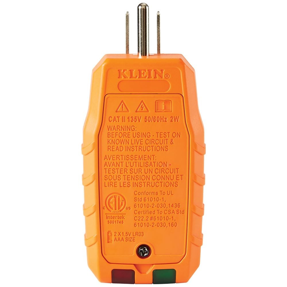 Klein Tools RT250 GFCI Outlet Tester with LCD Display, Electric Voltage Multi