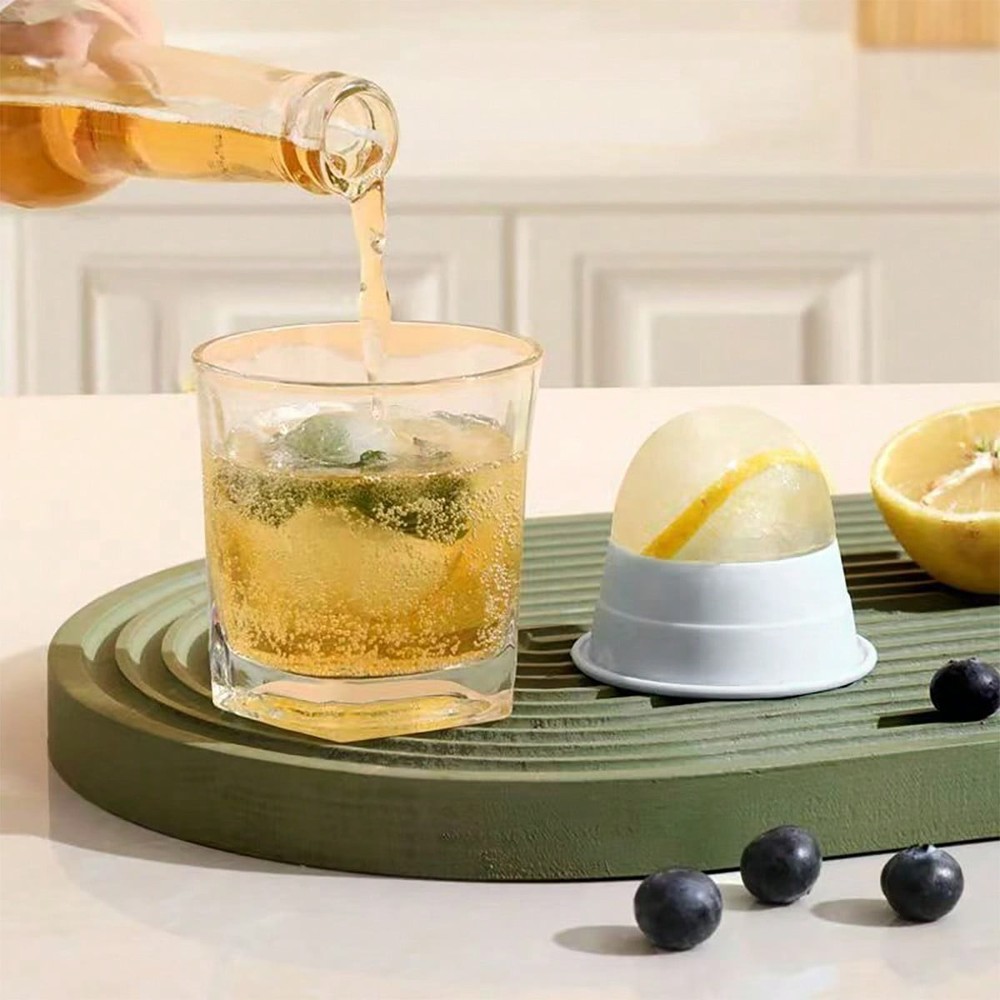 Sphere lce Ball Mold Round Maker Whiskey Cube Mold Stackable Silicone